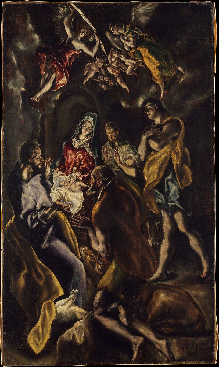 The Adoration of the Shepherds, El Greco (Domenikos Theotokopoulos) and Workshop (Greek, Iráklion (Candia) 1541–1614 Toledo), Oil on canvas 