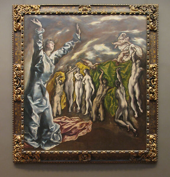 The Vision of Saint John, El Greco (Domenikos Theotokopoulos) (Greek, Iráklion (Candia) 1541–1614 Toledo), Oil on canvas