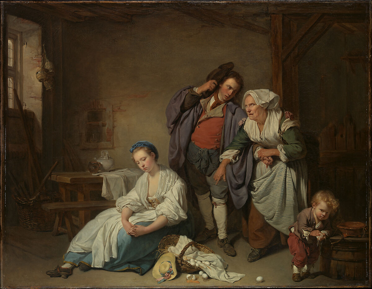 Broken Eggs, Jean-Baptiste Greuze  French, Oil on canvas