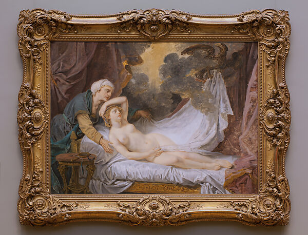 Aegina Visited by Jupiter, Jean-Baptiste Greuze (French, Tournus 1725–1805 Paris), Oil on canvas