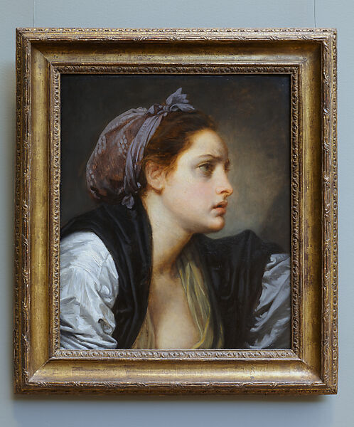 Study of a Woman’s Head, Jean-Baptiste Greuze (French, Tournus 1725–1805 Paris), Oil on wood