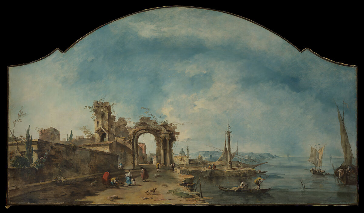 Fantastic Landscape, Francesco Guardi (Italian, Venice 1712–1793 Venice), Oil on canvas 