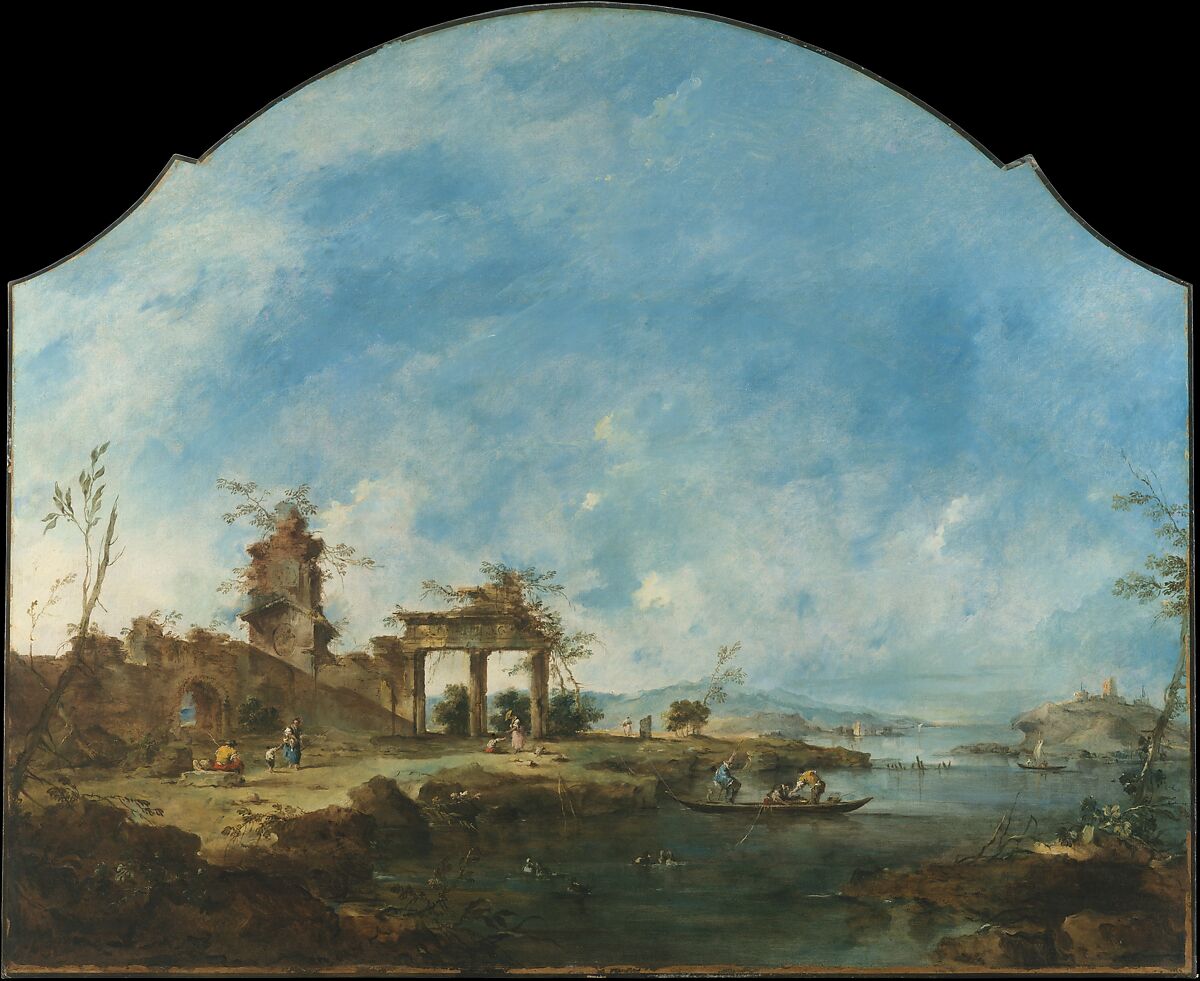 Fantastic Landscape, Francesco Guardi (Italian, Venice 1712–1793 Venice), Oil on canvas 