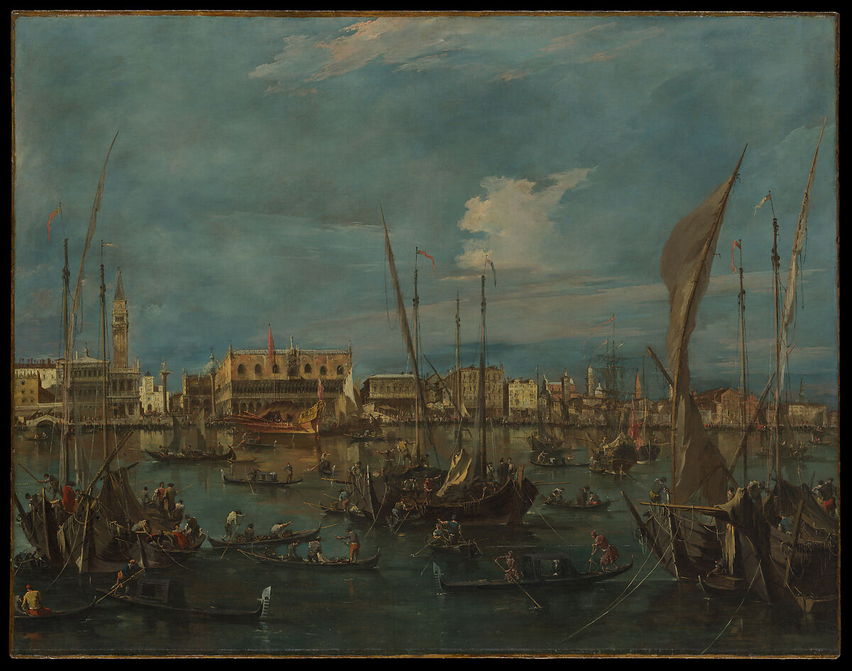 Venice from the Bacino di San Marco, Francesco Guardi (Italian, Venice 1712–1793 Venice), Oil on canvas 