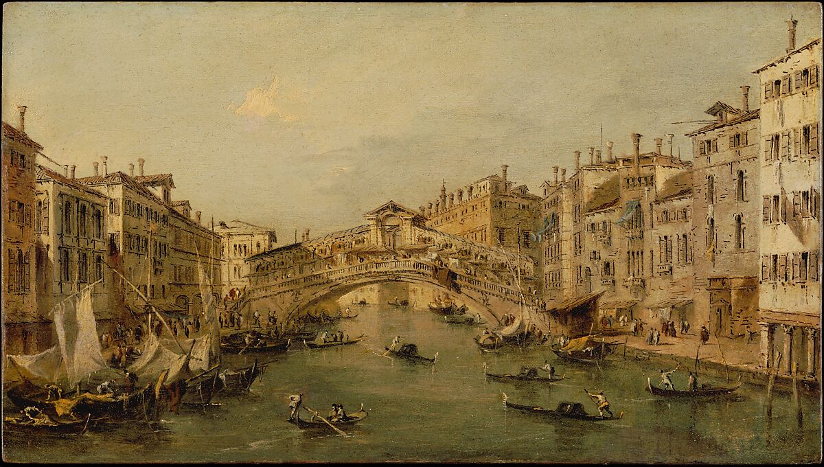 Venice: The Rialto, Francesco Guardi  Italian, Oil on wood