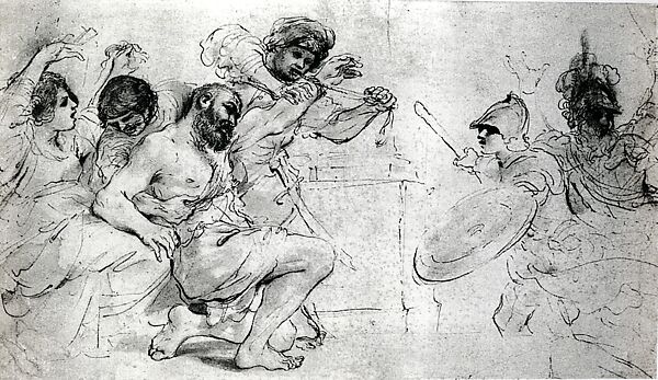 Samson Captured by the Philistines, Guercino (Giovanni Francesco Barbieri) (Italian, Cento 1591–1666 Bologna), Oil on canvas