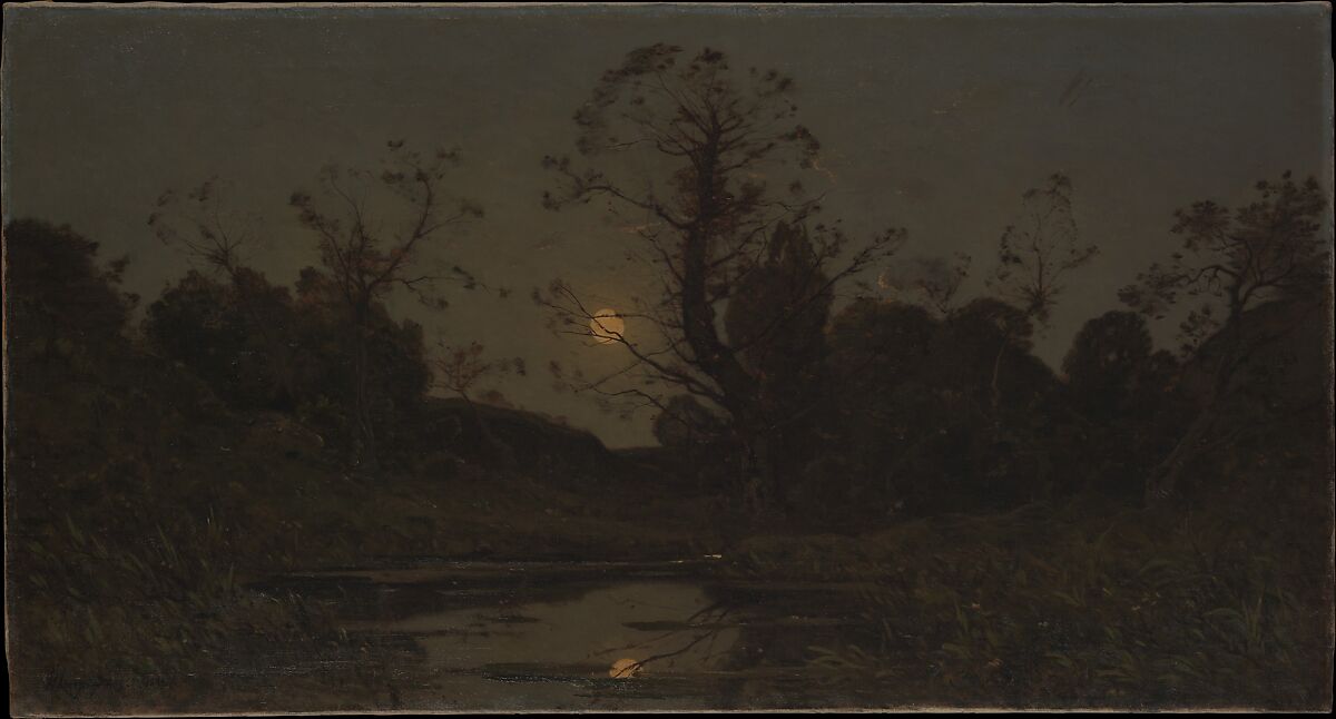Moonrise, Henri-Joseph Harpignies (French, Valenciennes 1819–1916 Saint-Privé), Oil on canvas 