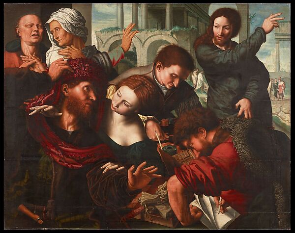 The Calling of Saint Matthew, Copy after Jan Sanders van Hemessen (Netherlandish, active by ca. 1524–died ca. 1564), Oil on wood