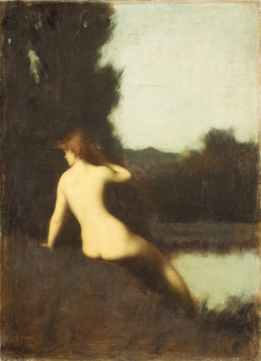 A Bather (Echo), Jean-Jacques Henner (French, Bernwiller 1829–1905 Paris), Oil on canvas 