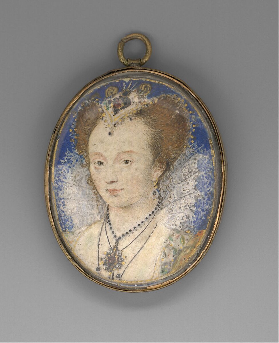 Portrait of a Woman, Nicholas Hilliard (British, Exeter ca. 1547–1619 London), Vellum laid on card 