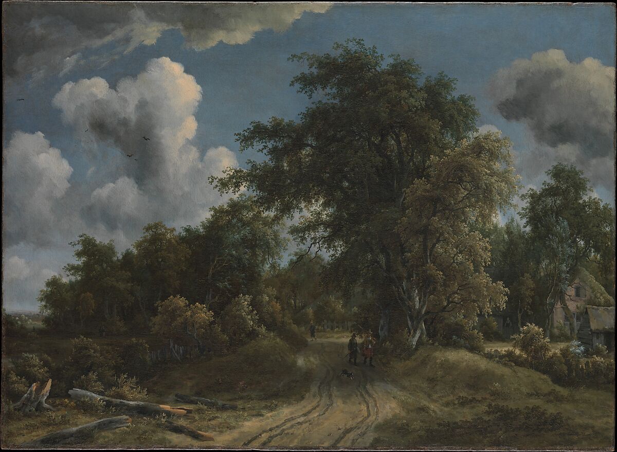 Woodland Road, Meyndert Hobbema  Dutch, Oil on canvas