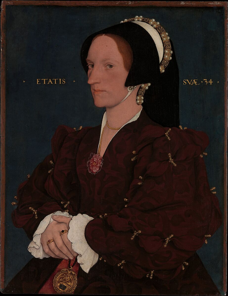 Lady Lee (Margaret Wyatt, born about 1509), Workshop of Hans Holbein the Younger (German, Augsburg 1497/98–1543 London), Oil and gold on oak 