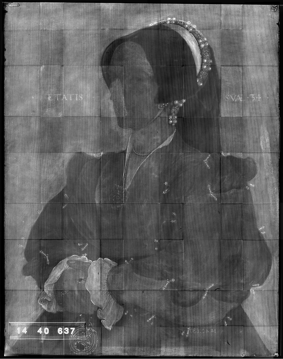 Lady Lee (Margaret Wyatt, born about 1509), Workshop of Hans Holbein the Younger (German, Augsburg 1497/98–1543 London), Oil and gold on oak