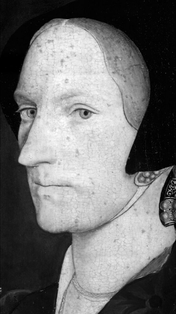 Lady Lee (Margaret Wyatt, born about 1509), Workshop of Hans Holbein the Younger (German, Augsburg 1497/98–1543 London), Oil and gold on oak