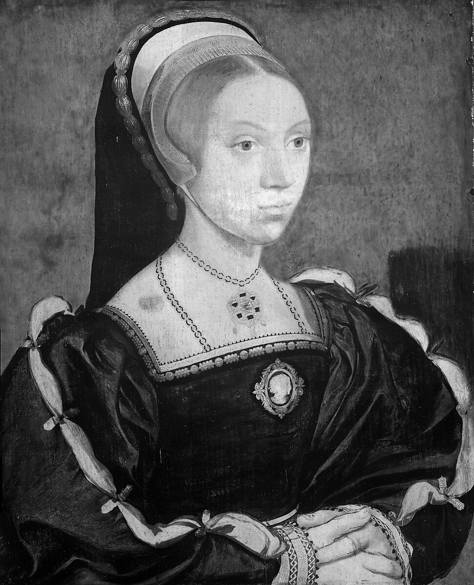 Portrait of a Young Woman, Workshop of Hans Holbein the Younger (German, Augsburg 1497/98–1543 London), Oil and gold on oak