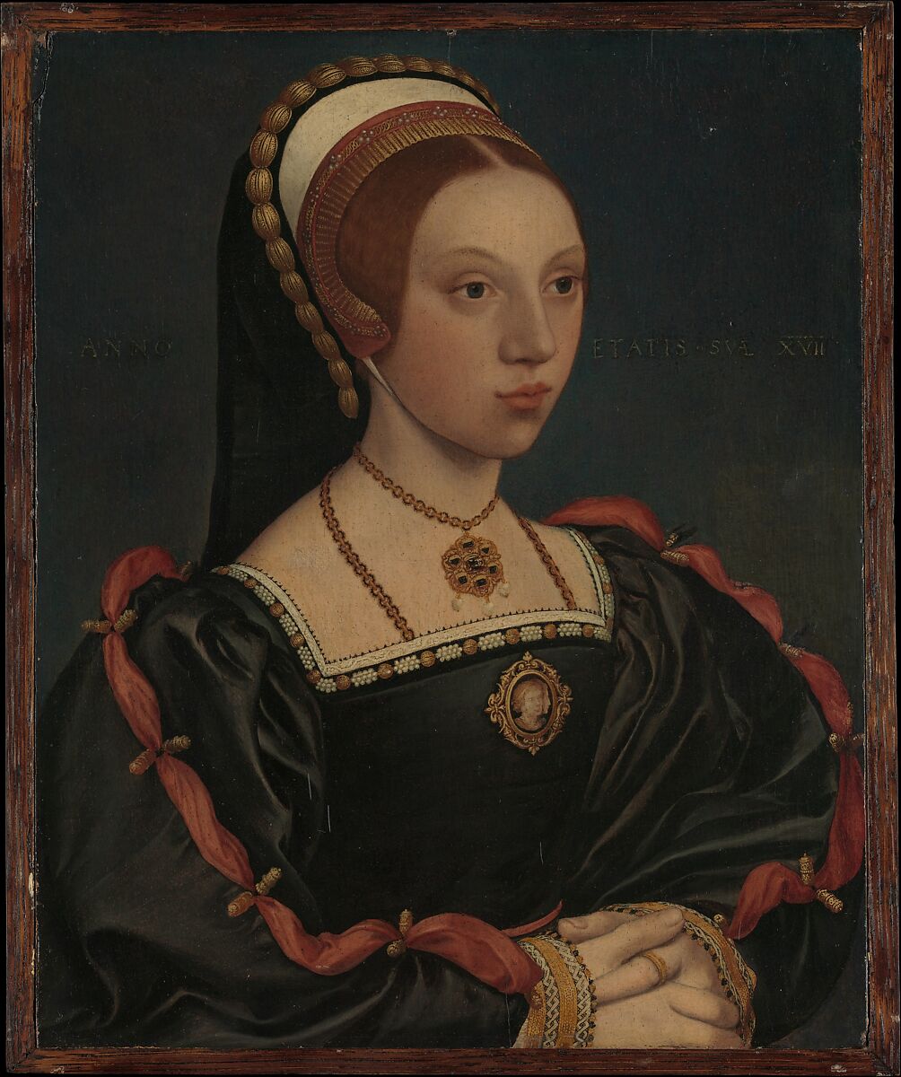 Portrait of a Young Woman, Workshop of Hans Holbein the Younger (German, Augsburg 1497/98–1543 London), Oil and gold on oak 