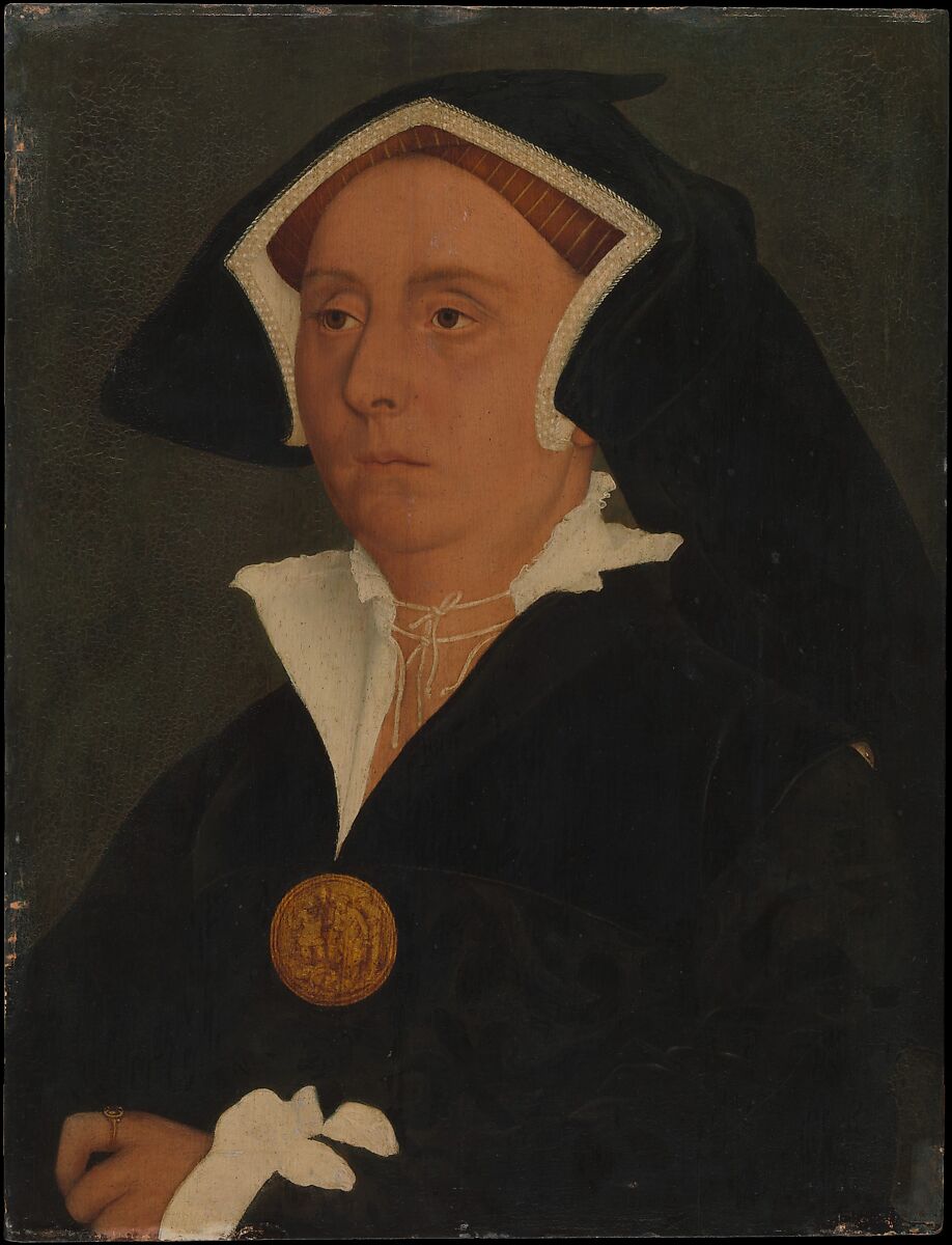 Lady Rich (Elizabeth Jenks, died 1558), Workshop of Hans Holbein the Younger, Oil and gold on oak 