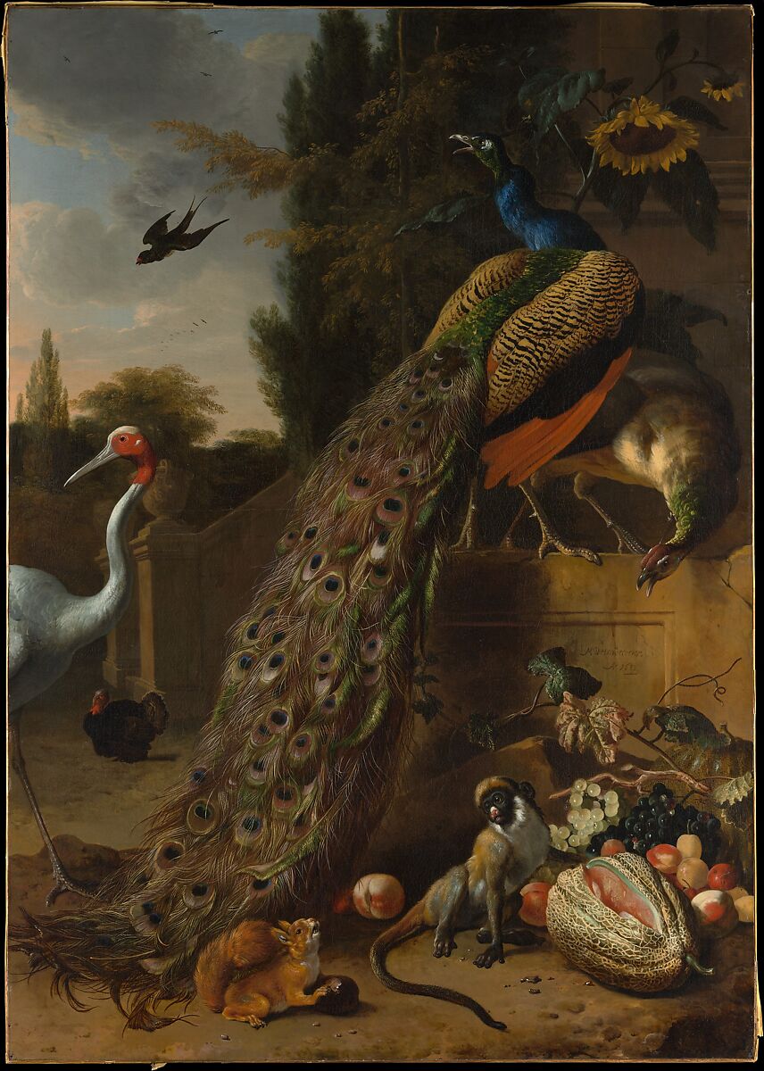 Peacocks, Melchior d&#39; Hondecoeter (Dutch, Utrecht 1636–1695 Amsterdam), Oil on canvas 