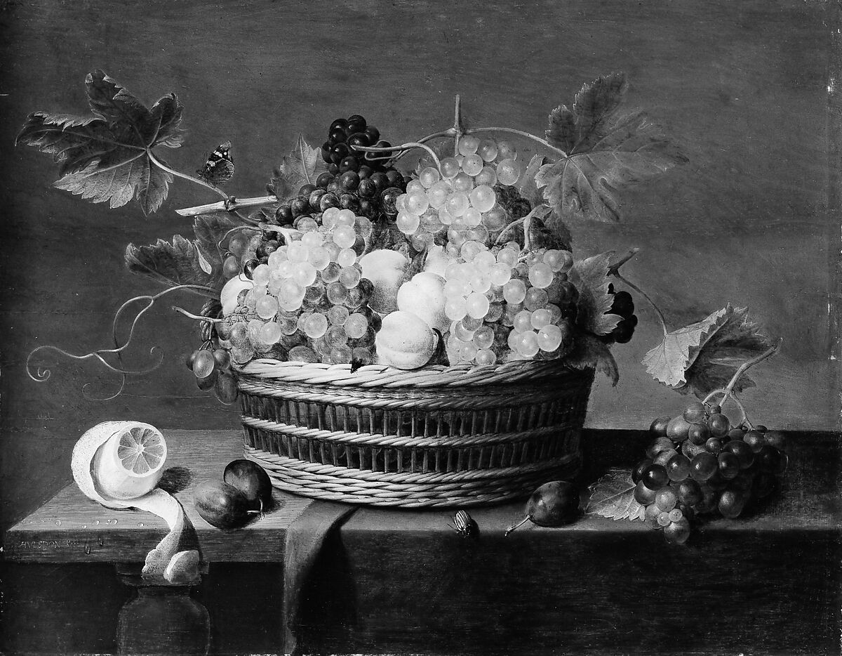 Still Life: A Basket of Grapes and Other Fruit, Jacob van Hulsdonck (Flemish, 1582–1647), Oil on wood 