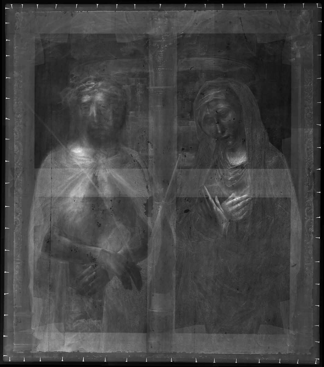 Christ Crowned with Thorns (Ecce Homo), and the Mourning Virgin (Mater Dolorosa), Adriaen Isenbrant (Netherlandish, active by 1510–died 1551 Bruges), Oil on canvas, transferred from wood