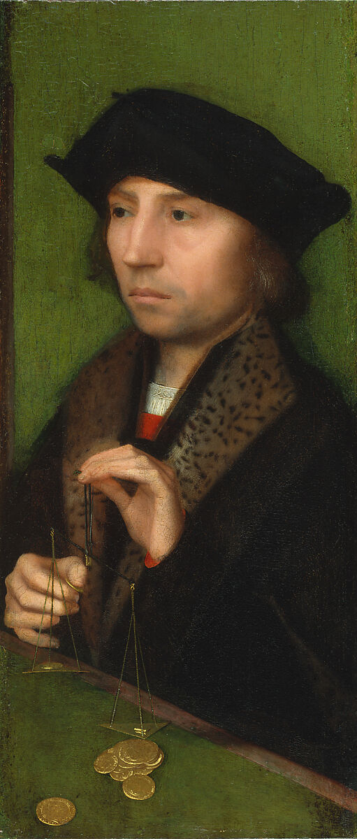 Man Weighing Gold, Adriaen Isenbrant (Netherlandish, active by 1510–died 1551 Bruges), Oil on wood