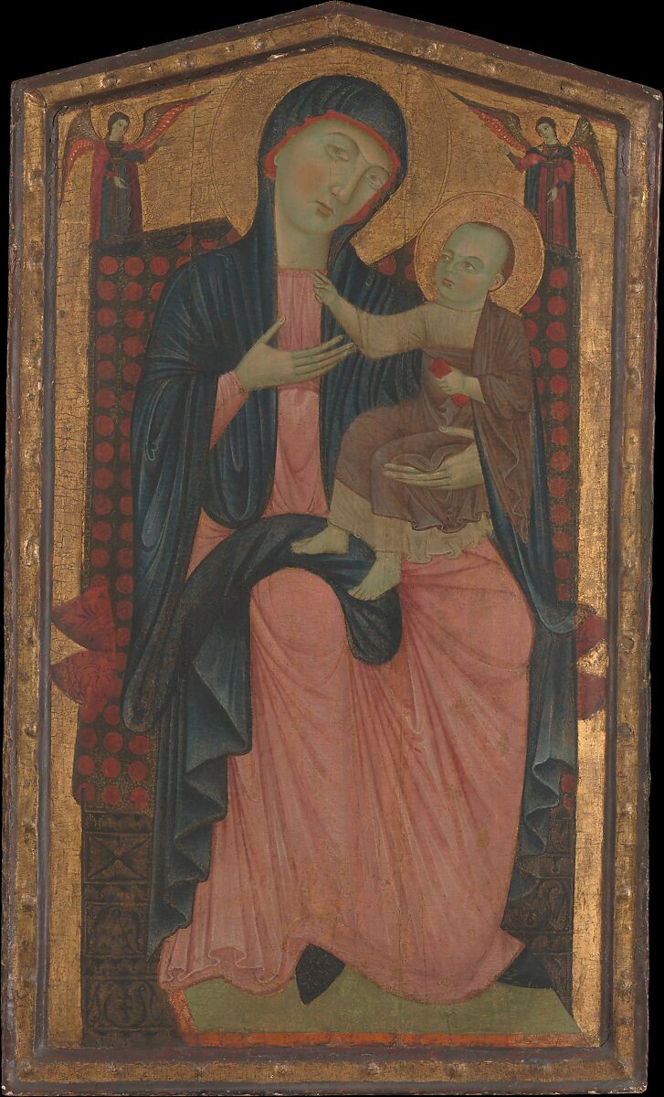 Madonna and Child Enthroned, Master of the Magdalen (Italian, Florence, active 1265–95), Tempera on wood, gold ground 