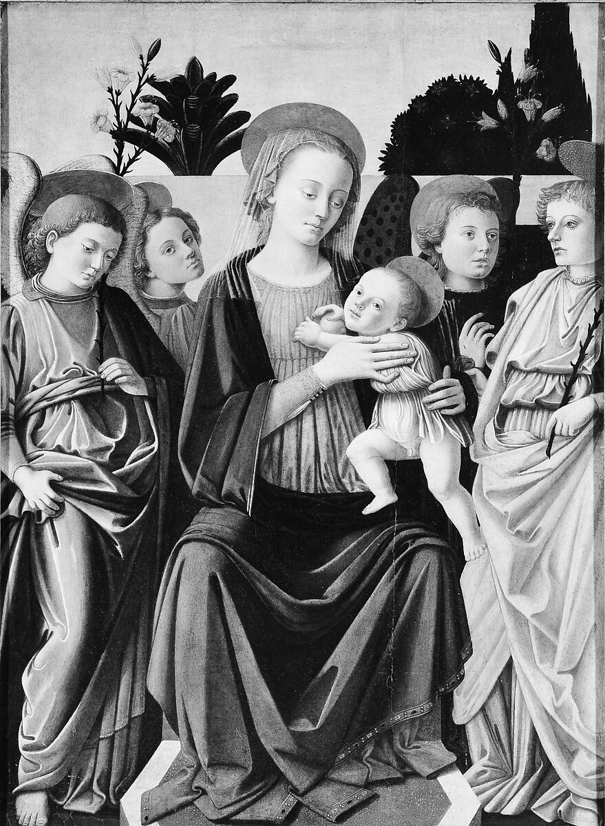 Madonna and Child with Angels, Italian (Florentine) Painter (third quarter 15th century), Oil on wood 