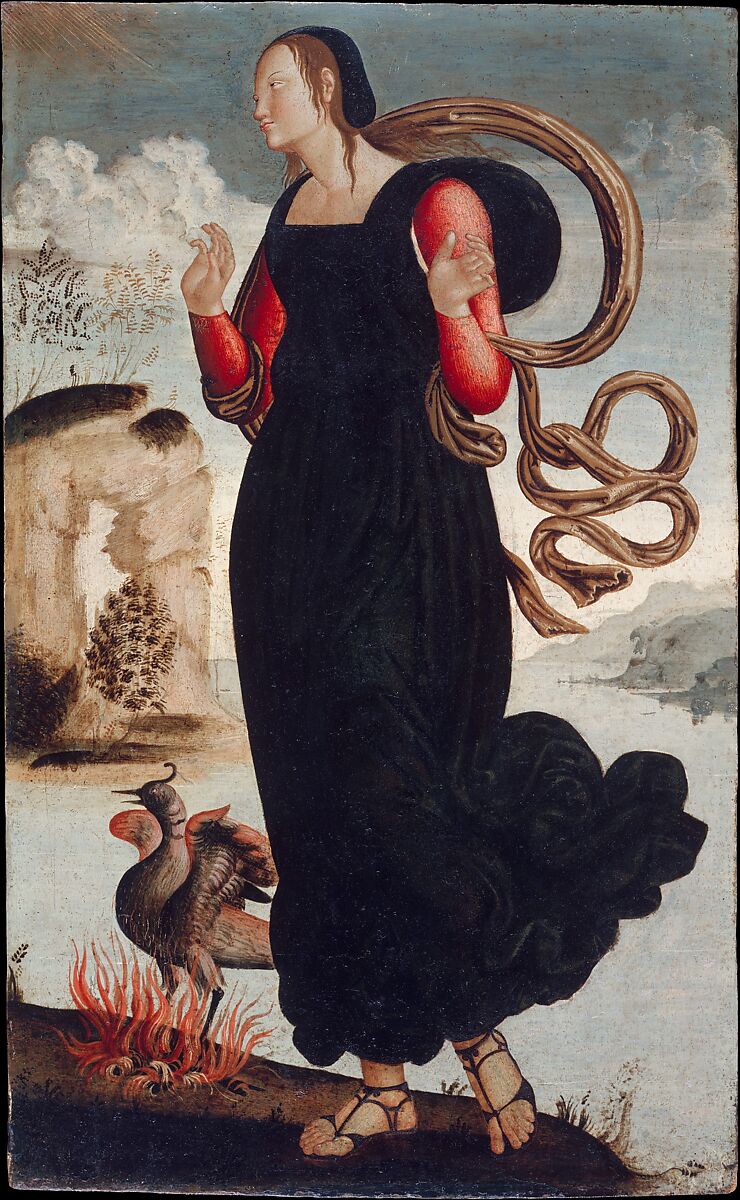 The Theological Virtues: Faith, Charity, Hope, Italian (Umbrian) Painter (ca. 1500), Tempera and gold on wood