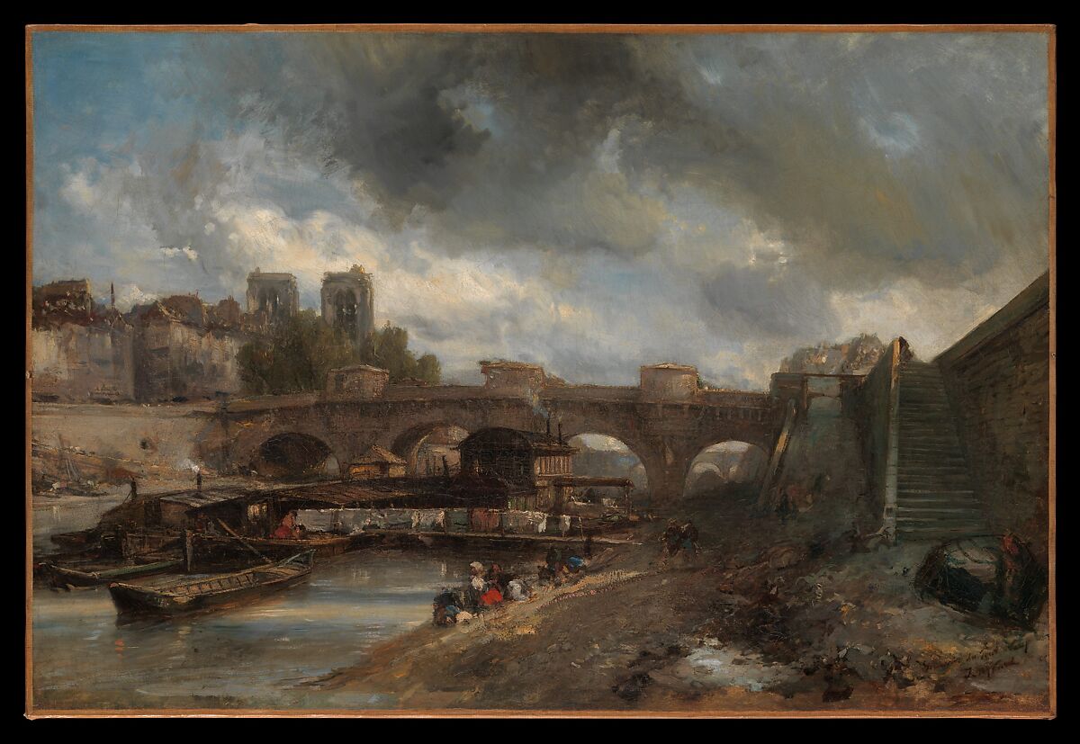 The Pont Neuf, Johan Barthold Jongkind (Dutch, Latrop 1819–1891 La-Côte-Saint-André), Oil on canvas 