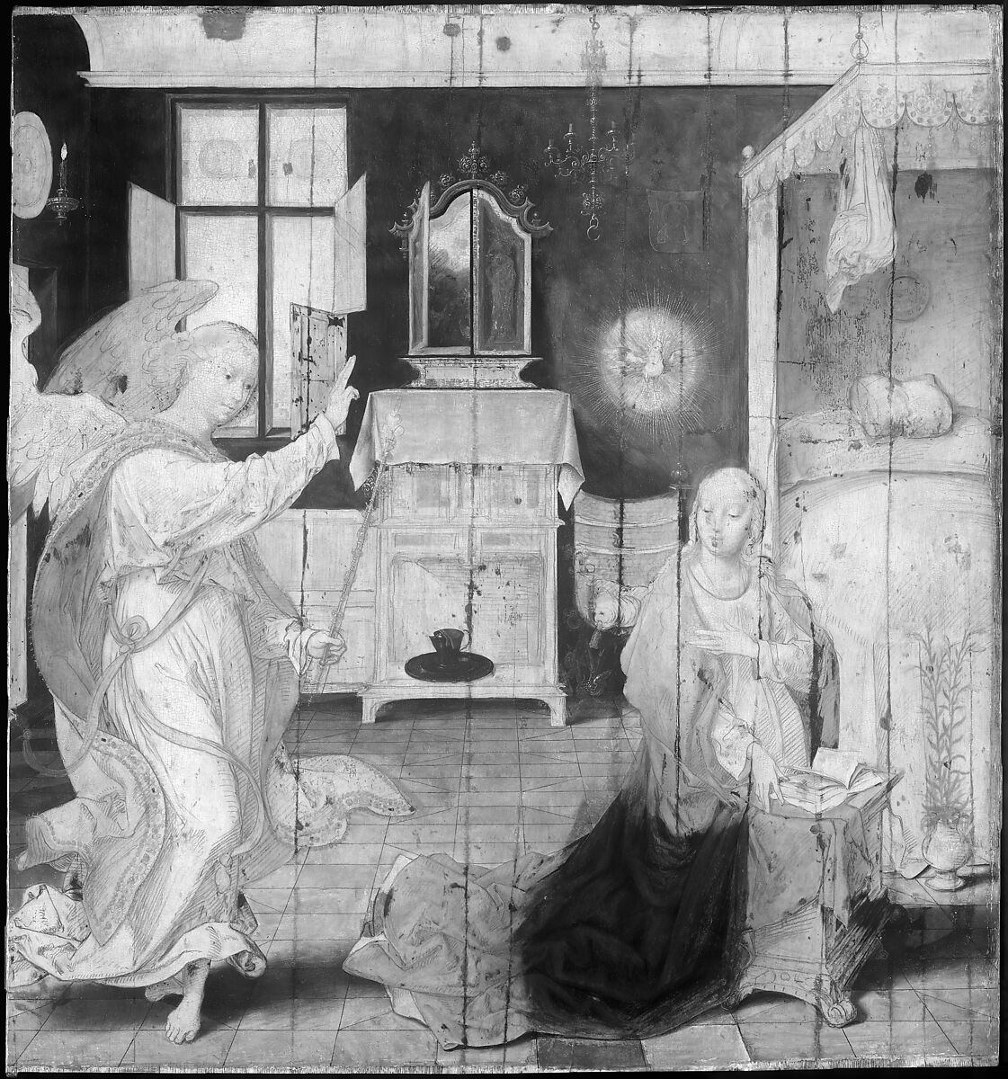 The Annunciation, Joos van Cleve (Netherlandish, Cleve ca. 1485–1540/41 Antwerp), Oil on wood
