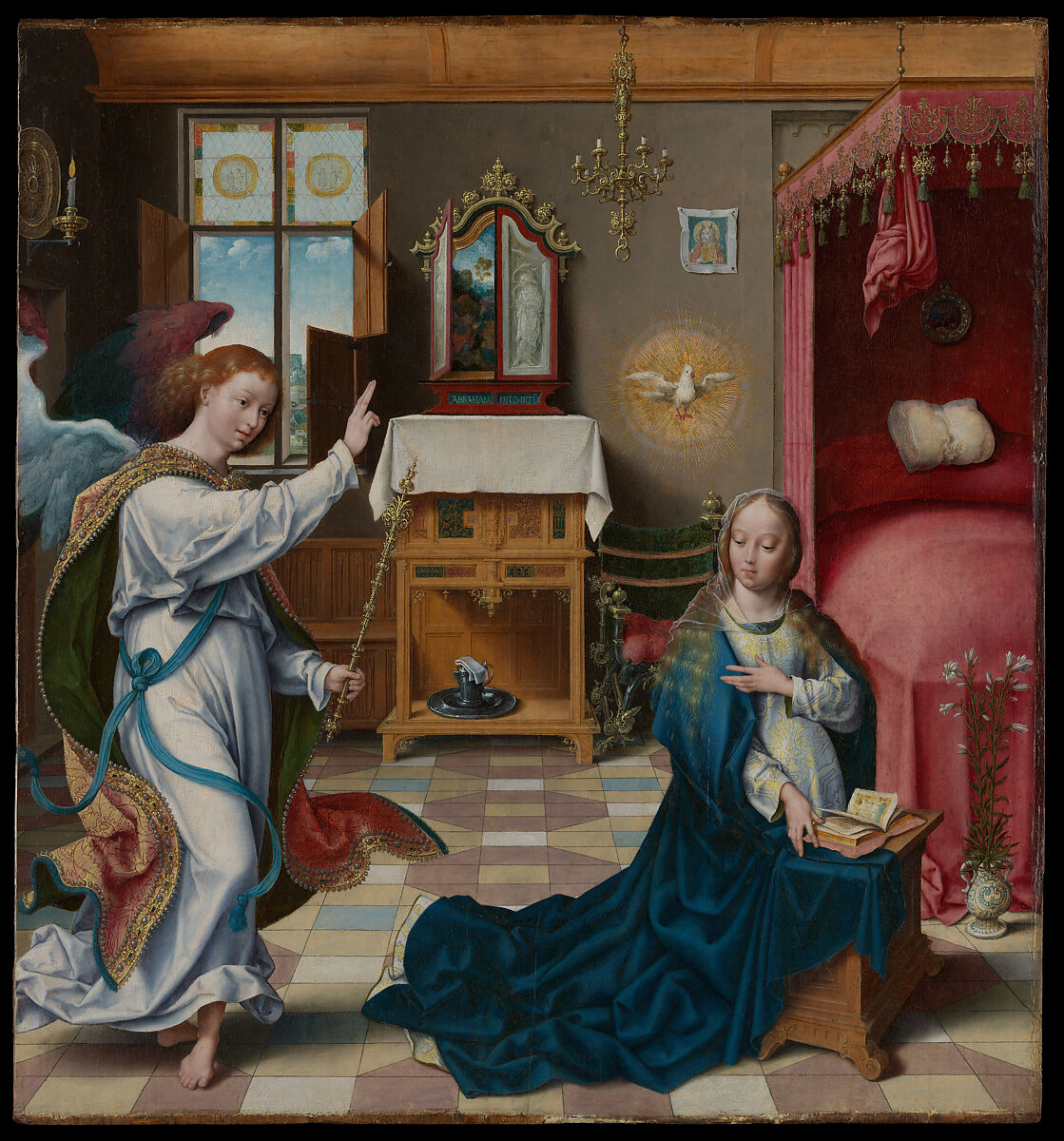 The Annunciation, Joos van Cleve (Netherlandish, Cleve ca. 1485–1540/41 Antwerp), Oil on wood 