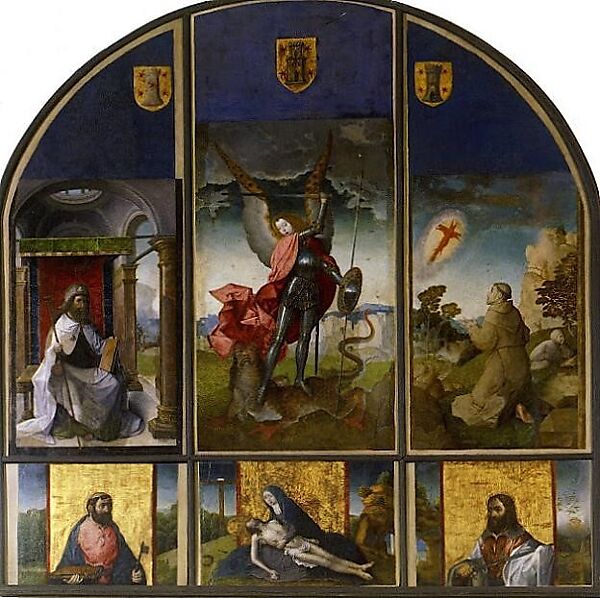 Saints Michael and Francis, Juan de Flandes (Netherlandish, active by 1496–died 1519 Palencia), Oil on wood, gold ground