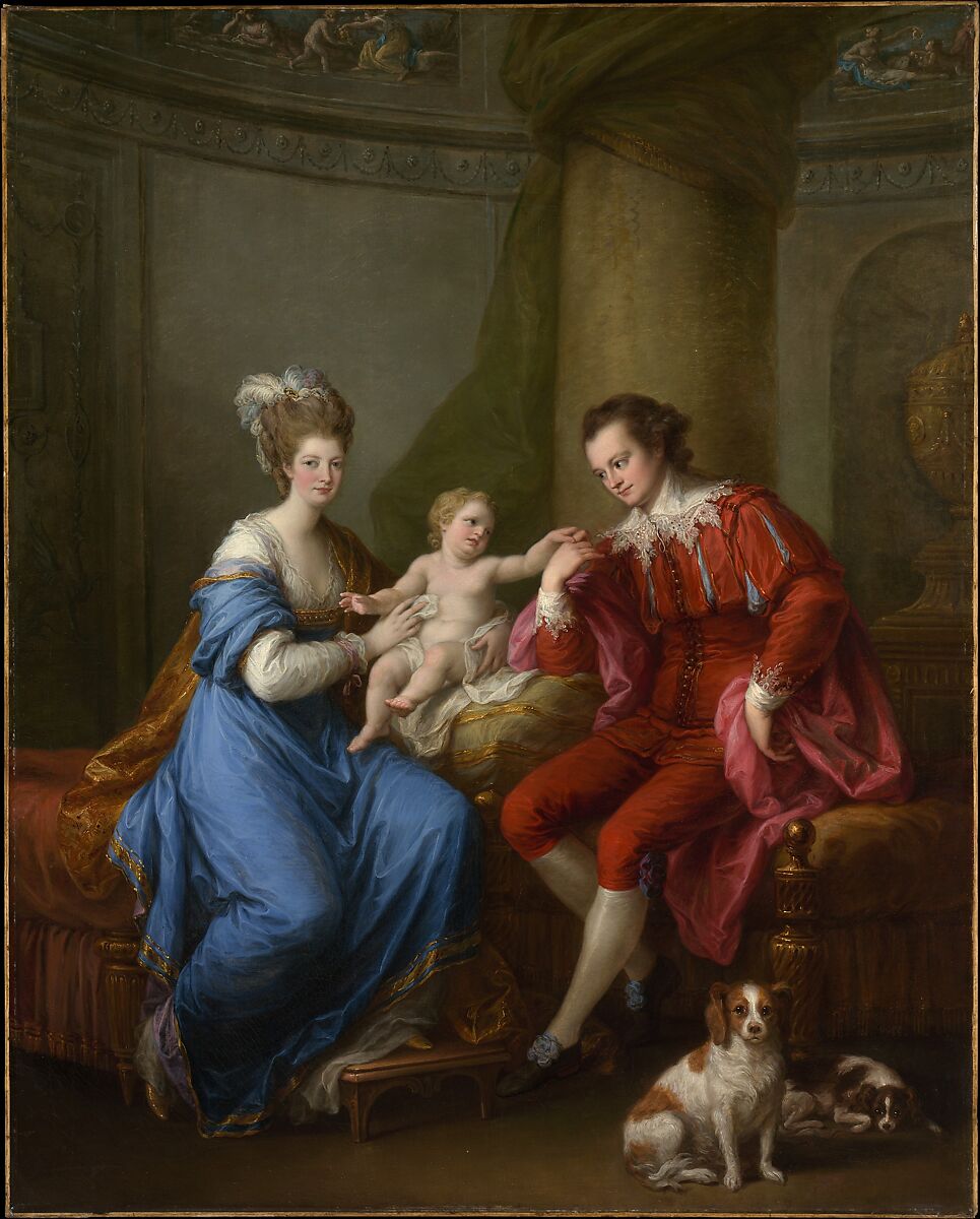 Edward Smith Stanley (1752–1834), Twelfth Earl of Derby, Elizabeth, Countess of Derby (Lady Elizabeth Hamilton, 1753–1797), and Their Son (Edward Smith Stanley, 1775–1851), Angelica Kauffmann (Swiss, Chur 1741–1807 Rome), Oil on canvas 