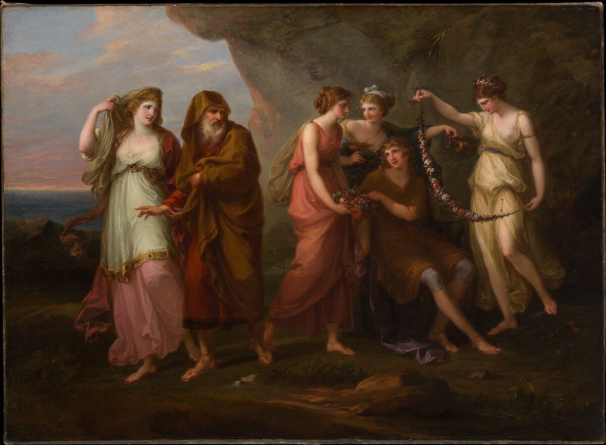 Telemachus and the Nymphs of Calypso, Angelica Kauffmann (Swiss, Chur 1741–1807 Rome), Oil on canvas 