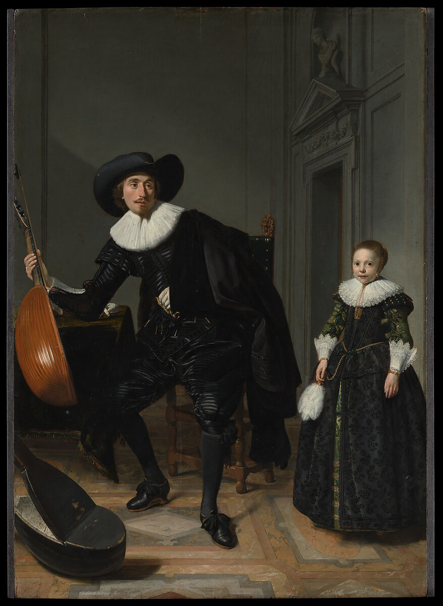 A Musician and His Daughter, Thomas de Keyser  Dutch, Oil on wood