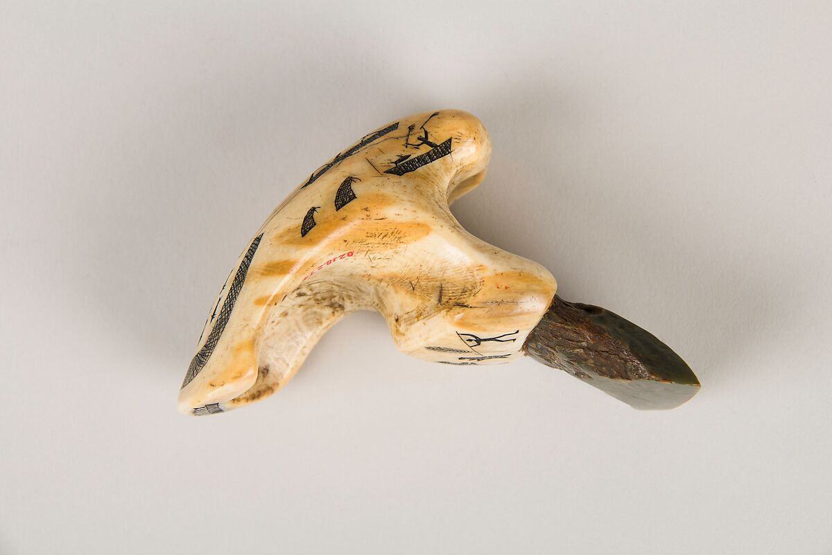 Scraper, Nephrite, spinach-green, North America (Alaska)