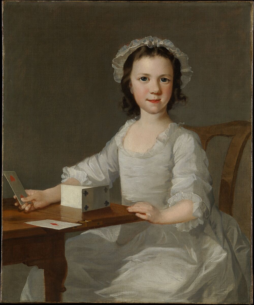 Girl Building a House of Cards, Attributed to Thomas Frye (Irish, Edenderry 1710/11–1762 London), Oil on canvas 