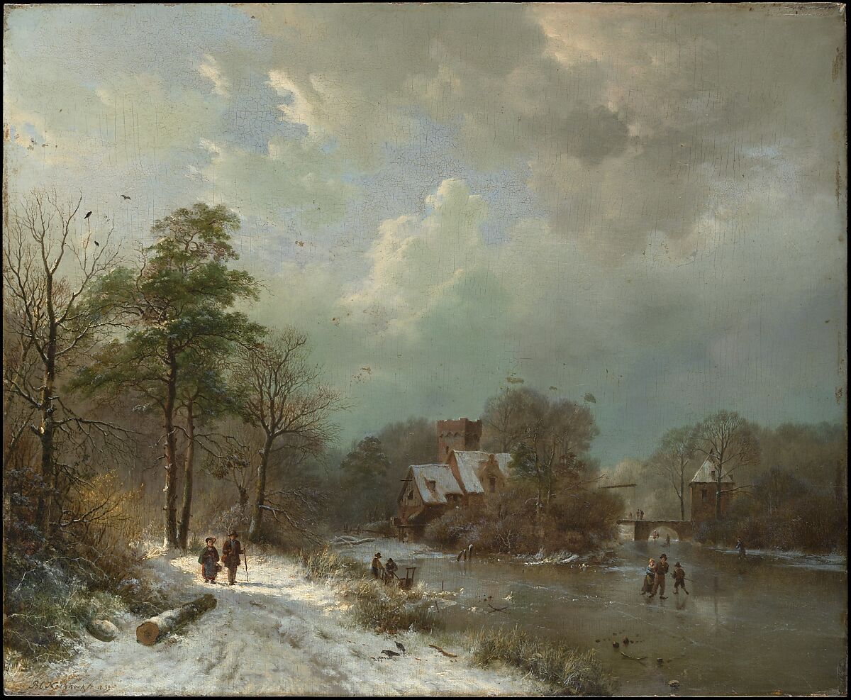 Winter Landscape, Holland, Barend Cornelis Koekkoek (Dutch, Middelburg 1803–1862 Cleve), Oil on wood 
