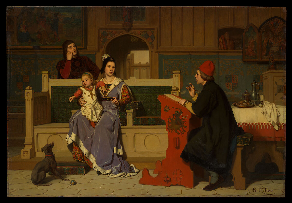 Hugo van der Goes Making a Portrait of Mary of Burgundy, Wilhelm (Guillaume) Koller (Austrian, Vienna 1829–1884 Ancy-sur-Moselle), Oil on wood 