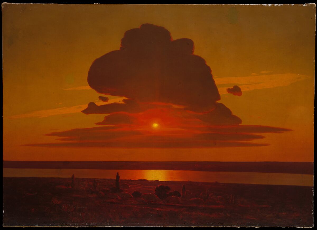Red Sunset, Arkhyp Kuindzhi (Arkhip Ivanovich Kuindzhi) (Ukrainian, born Russian Empire, Mariupol 1841–1910 St. Petersburg), Oil on canvas 