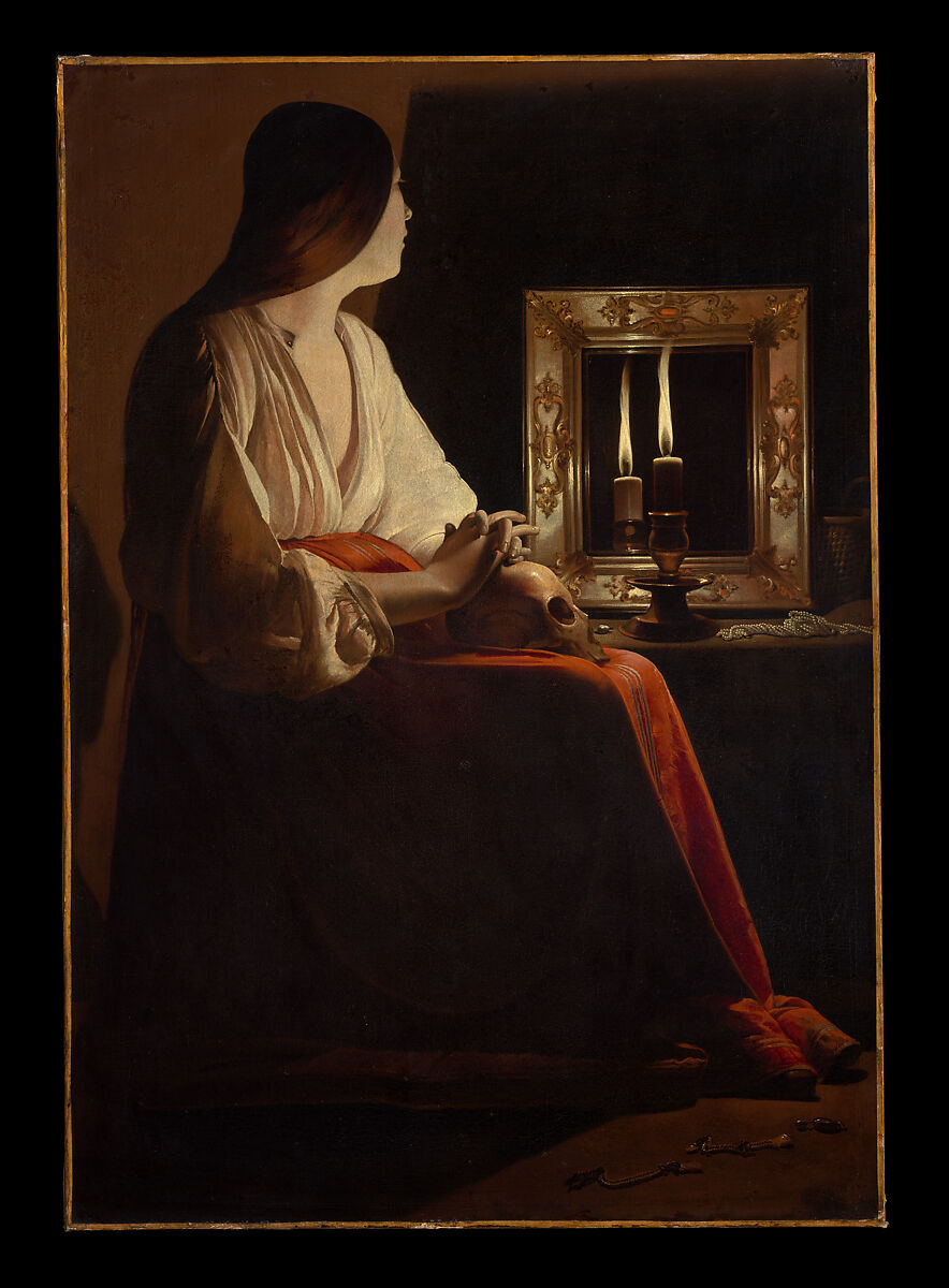 The Penitent Magdalen, Georges de La Tour (French, Vic-sur-Seille 1593–1652 Lunéville), Oil on canvas 