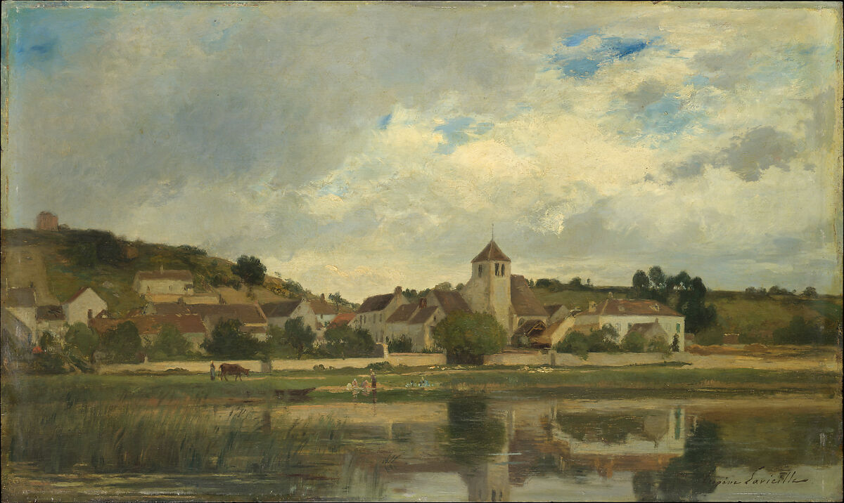 The Village of La Celle-sous-Moret, Eugène Lavieille (French, Paris 1820–1889 Paris), Oil on wood 