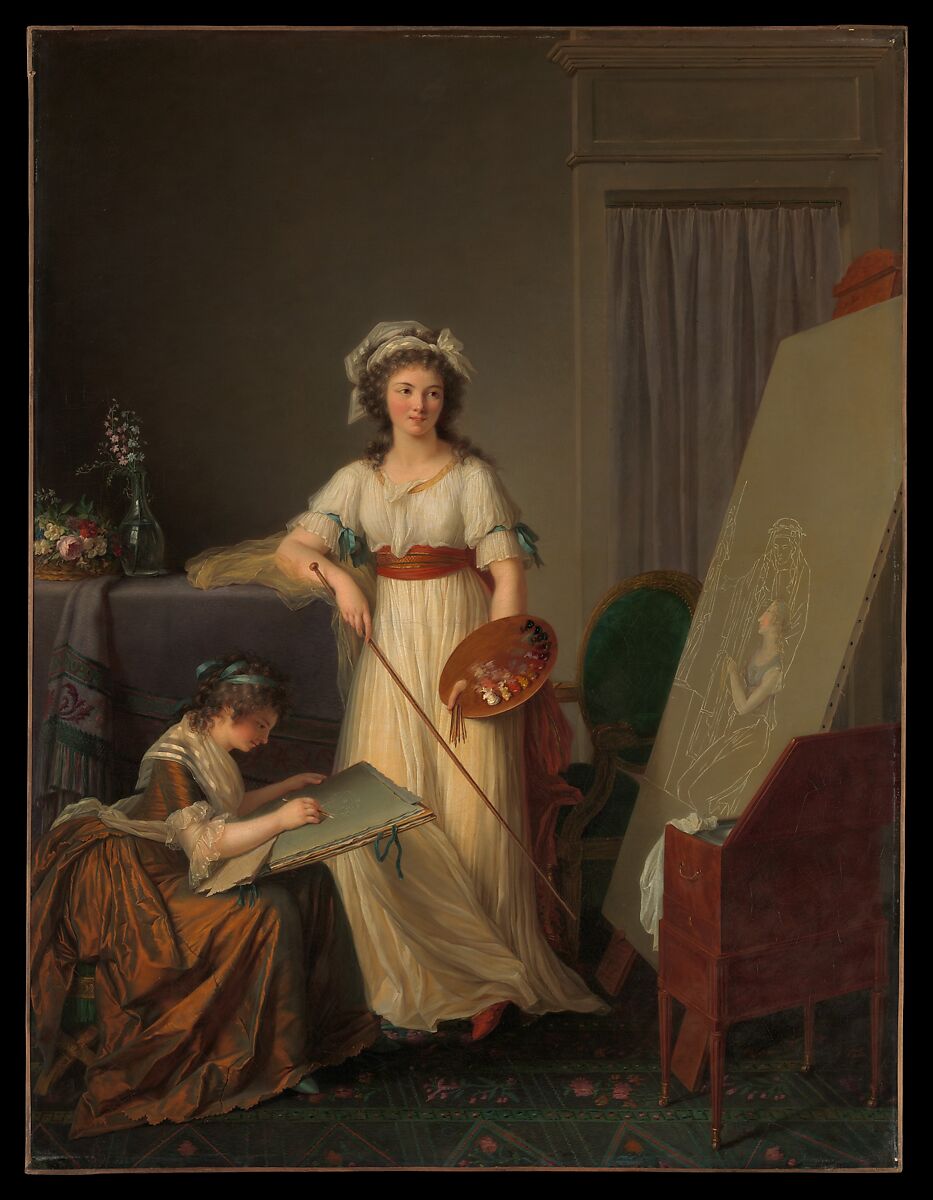 The Interior of an Atelier of a Woman Painter, Marie Victoire Lemoine (French, Paris 1754–1820 Paris), Oil on canvas 