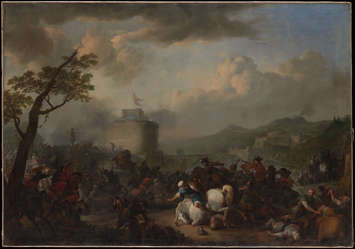 Battle Scene, Johannes Lingelbach  Dutch, Oil on canvas