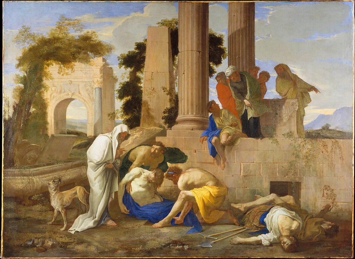 Tobit Burying the Dead, Andrea di Lione (Italian, Naples 1610–1685 Naples), Oil on canvas 