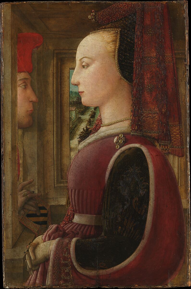 Portrait of a Woman with a Man at a Casement, Fra Filippo Lippi (Italian, Florence ca. 1406–1469 Spoleto), Tempera on wood 