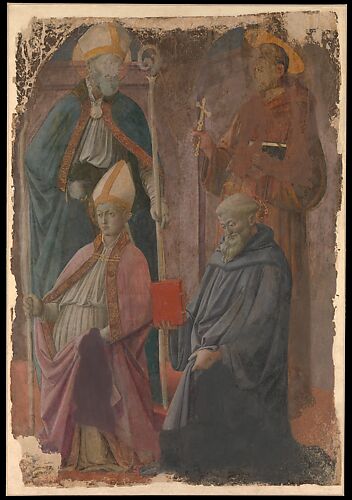 Saints Augustine and Francis, a Bishop Saint, and Saint Benedict