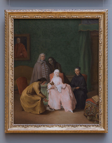 The Visit, Pietro Longhi (Pietro Falca) (Italian, Venice 1701–1785 Venice), Oil on canvas