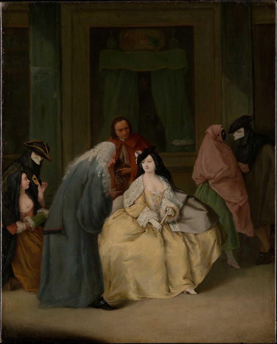 The Meeting, Pietro Longhi (Pietro Falca) (Italian, Venice 1701–1785 Venice), Oil on canvas 