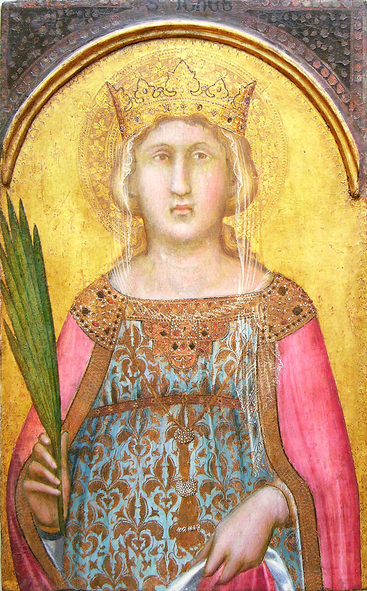 Saint Catherine of Alexandria, Pietro Lorenzetti (Italian, active Siena 1320–44), Tempera on wood, gold ground 